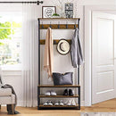 Yaheetech 3-in-1 Design Hall Tree Coat Rack Shoe Bench 23 Hooks - Rustic Brown - Brand New