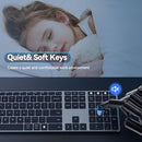 AUSDOM 2.4G Bluetooth KeyBoard QUIET SLIM MULTI-DEVICE SOFKEYS-4 - BLACK/GRAY - Like New