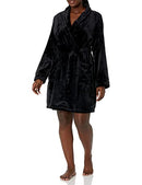 AMAZON ESSENTIALS WOMEN'S MID-LENGTH PLUSH ROBE SIZE: WOMEN 3XL - BLACK - Like New