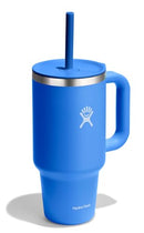 HYDRO FLASK 2 OZ TUMBLER HANDLE LID STRAW 32 OZ - CASCADE BLUE - Like New