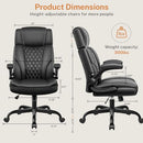 BESTGLORY OFFICE CHAIR FLIP UP ARMS EXECUTIVE LEATHER OFFICE CHAIR - BLACK - Like New