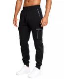 BLUE ICEMEN'S SLIM-FIT CARGO JOGGER PANTS - SIZE: MEN L - BLACK - Brand New