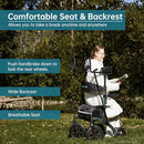 ELENKER ALL-TERRAIN UPRIGHT ROLLATOR WALKER, STAND UP ROLLING WALKER - GREEN - Like New