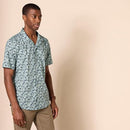 AMAZON ESSENTIALS MENS VACATION BUTTON-DOWN RESORT SHORT SLEEVE BLUE FLORALXL - Brand New