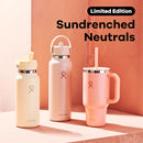HYDRO FLASK TRAVEL TUMBLER WITH HANDLE, LID, STRAW, 40 OZ, SEACLIFF - Brand New