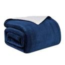 LUXURY HOME LIGHTWEIGHT SUPER SOFT COZY SHERPA FLEECE THROW BLANKET 50X60 - BLUE - Like New