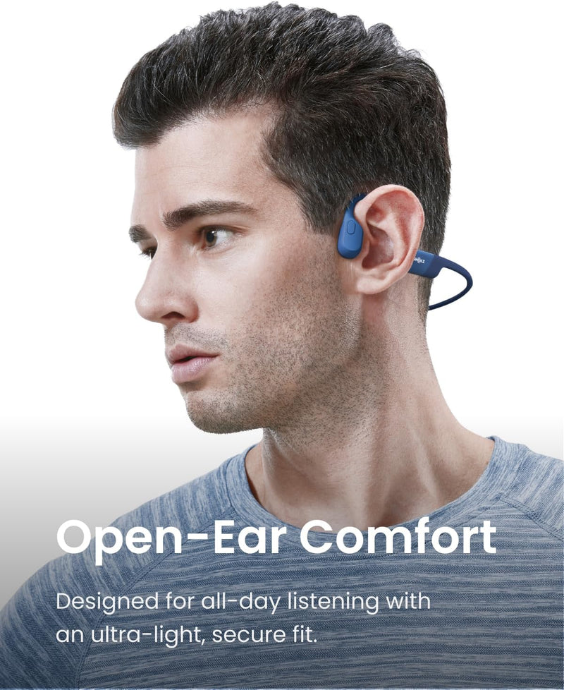 SHOKZ OpenRun (AfterShokz Aeropex) Open-Ear Bone Conduction Headphones - Blue Like New