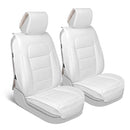 MOTORBOX CLASSIC FAUX LEATHER FRONT SEAT COVERS 2-PC SET - WHITE - Like New