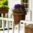 Bloem Modica Deck Rail Round Planter, 12" (2 Gallon Capacity) - Chocolate Matte - Brand New