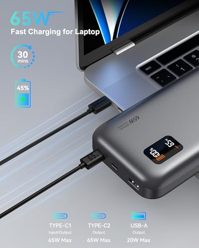 ASPERX POWER BANK 20,000MAH 65W LAPTOP CHARGER POWER BANK - Scratch & Dent
