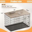 PISKYET DOG CRATE TOPPER WOOD COUNTERTOP FOR 30 INCH CRATE - GREY - Like New