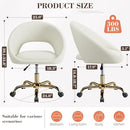 BESTERA Vanity Chair with Wheels, Comfy Home Office Desk Chairs Modern Velvet - Like New