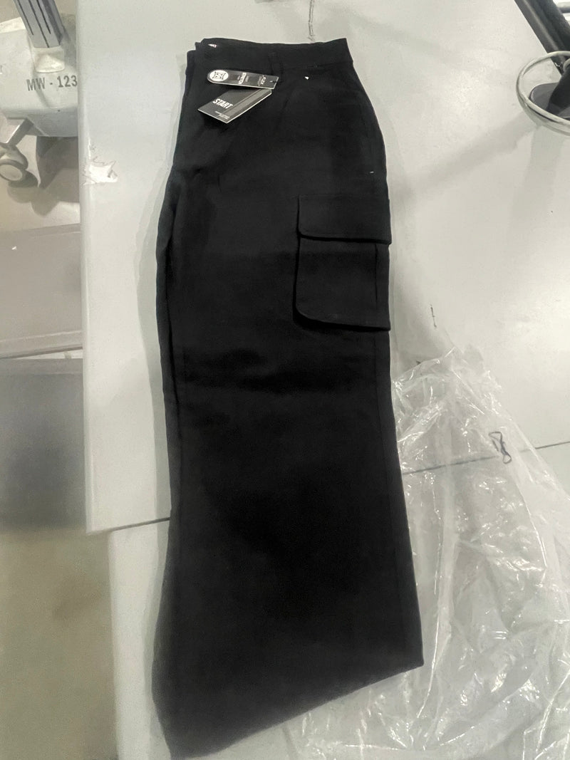 START MEN'S FLEX STRETCH COTTON CARGO PANTS - SIZE: MEN 34 - BLACK - Brand New
