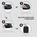 PANDA JOYS 4 Set Compression Packing Cubes Travel - Travel Accessories Black - Like New