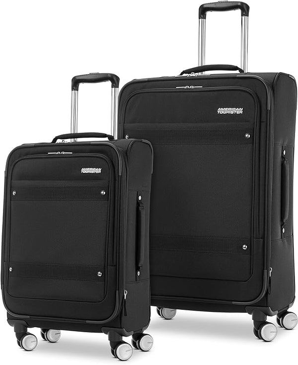 American Tourister Whim Softside Luggage Spinners 2PC SET Medium - Black Like New