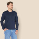 AMAZON ESSENTIALS MEN'S RELAXED FIT LONG SLEEVE T-SHIRT NAVY SIZE L - Brand New