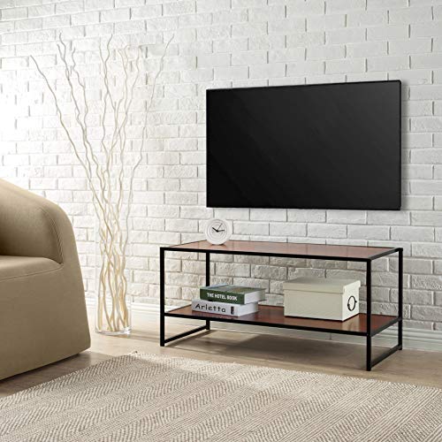 ZINUS TV Stand with Shelf, 40 Inch, Red mahogany wood grain - Like New