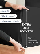 CGK LINENS Extra Deep Full Sheet Set 6 Piece Breathable and Cooling Sheets Black - Like New