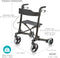 HealthSmart Walker Rollator With Seat And Backrest 501-5012-0200 - Black Like New