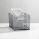 mDesign Plastic Rectangular Drawer Organizer Storage Bin Holder - 4 Pack - Smoke - Brand New