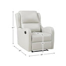 HOMELEGANCE LEXICON DURANT UUPHOLSTERED FAUX LEATHER & WOOD RECLINER - TAUPE - Like New