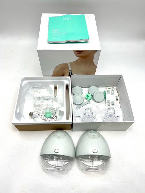 Elvie Breast Pump Double, Wearable Breast Pump EP01-02-M - White - Like New