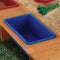 KidKraft Outdoor Covered Wooden Sandbox with Bins and Striped Canvas Canopy - Like New