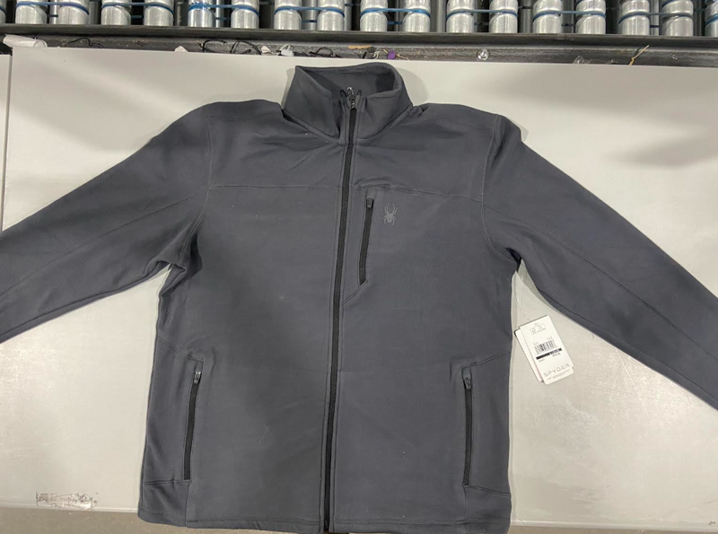 SPYDER MEN'S SUEDED INTERLOCK FULL ZIP JACKET - SIZE: MEN M - BLACK - Brand New