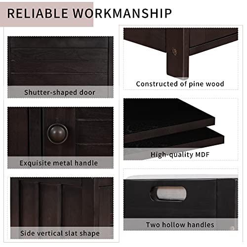 HOUAGI STORAGE BENCH WITH 3 SHUTTER-SHAPED DOORS,43.5”WITH REMOVABLE CUSHION - Like New