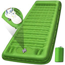 FNARMW CAMPING SLEEPING PAD WITH PILLOW BUILT-IN FOOT PUMP - GREEN - Brand New