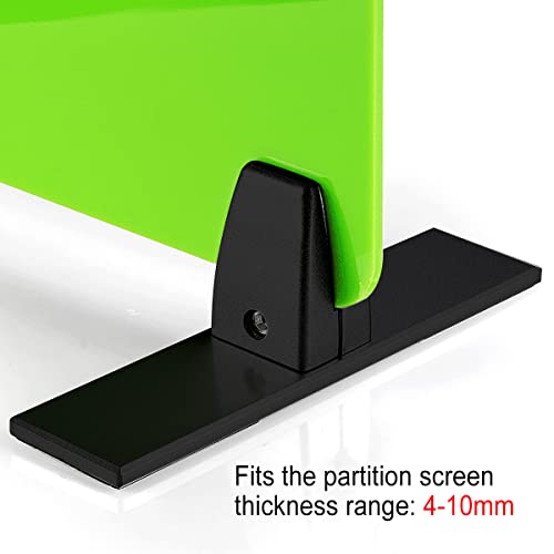 4 Pack Black Office Desk Partition Clamp, T Shaped Sneeze Guard Bracket Support - Like New