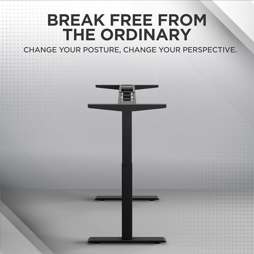 UNCAGED ERGONOMICS Rise Up Standing Desk Legs Dual Motor Frame RUBBER - BLACK - Like New