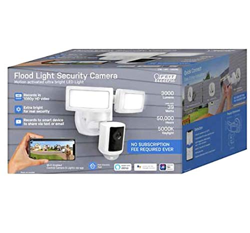 FEIT ELECTRIC LED 1080P HD SMART FLOOD SECURITY LIGHT - WHITE - Like New