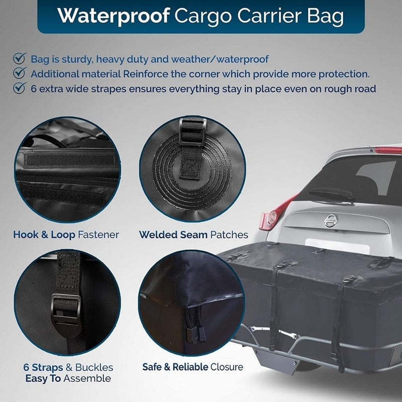 ZONETECH ZONE TECH BLACK CARGO CARRIER PREMIUM QUALITY CLASSIC CARRIER - BLACK - Like New
