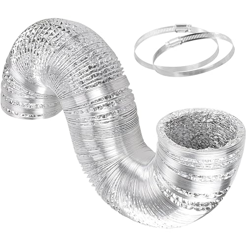 Simple Deluxe 14" x 25 Feet Ducting Flex Aluminum Foil 2 Clamps, Silver - Like New