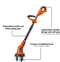 BLACK+DECKER Cordless Electric Cultivator TOOL ONLY - Orange - Like New