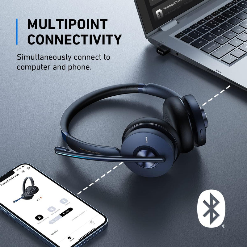 Anker PowerConf H700 Bluetooth Headset with Microphone A3510 - Black - Like New