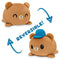 TeeTurtle The Original Reversible Father's Day Bear Plushie - Brown - Like New