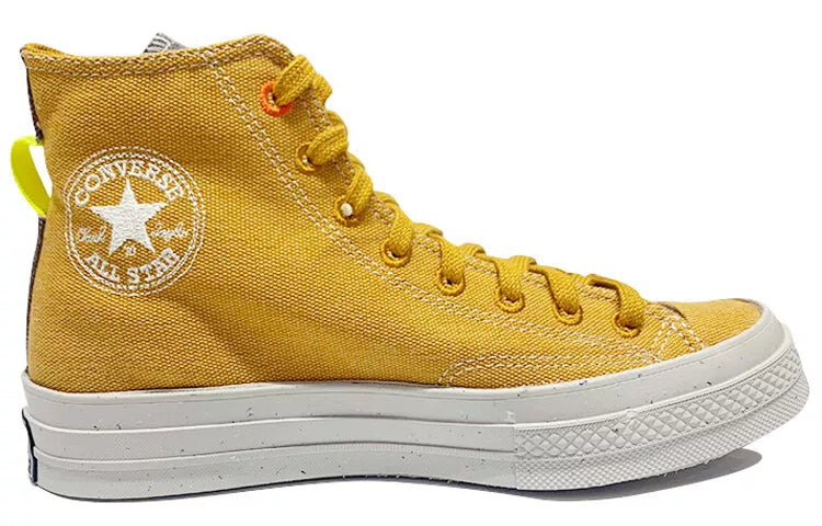 CONVERSE UNISEX CHUCK 70 HI CANVAS SHOES, SIZE: MEN 9, WOMEN 11, YELLOW, 168615C - Like New