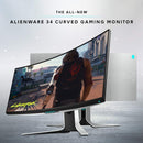 DELL Alienware 34" 3440 X 1440 Curved GAMING Monitor Lunar Light AW3420DW Like New