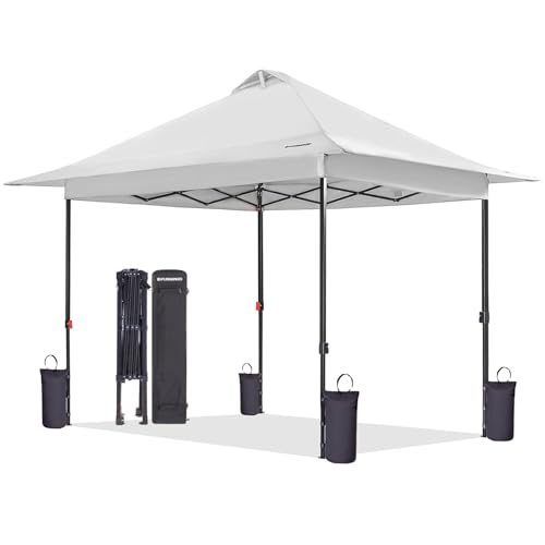 FUNDANGO 10X10 POP UP CANOPY, BEACH TENT, QUICK OPEN FRAME, 9T2406 - WHITE - Like New