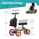 ELENKER Steerable Knee Scooter, Basket, Dual Braking System - - Scratch & Dent