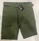 BLU ROCK MENS BELTED CARGO SHORTS - SIZE: 36 - OLIVE - Like New
