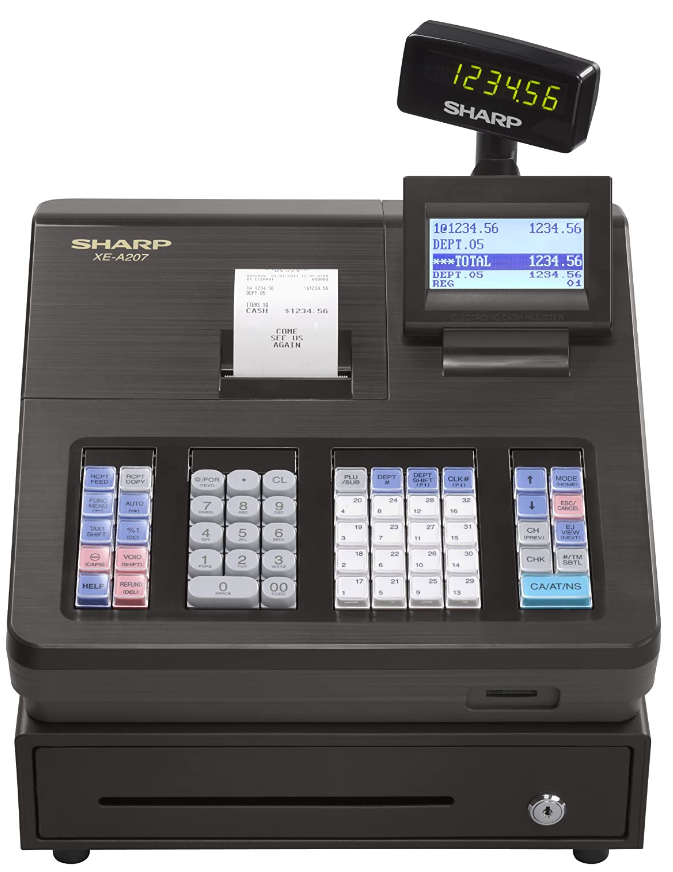 Sharp XEA207 Menu Based Control System Cash Register - Black - Scratch & Dent