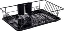 SWEET HOME COLLECTION DISH DRAINER DRAIN BOARD,UTENSIL HOLDER - BLACK - Like New