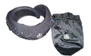 BK BACK2 BLING NECK SUPPORT MEMORY FOAM TRAVEL PILLOW W/ SATCHEL - BLACK/SILVER - Like New