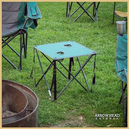 ARROWHEAD OUTDOOR 26” (66CM) PORTABLE CAMPING FOLDING TABLE KKS0228U - GREEN - Like New