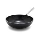 LUMENFLON ORFEO 11” WOK PAN, MADE IN ITALY, DIAMOND CERAMIC PFAS-FREE - BLACK - Brand New