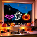 BRISUM 3Pack Rechargeable Halloween Window Lights,4/6/12H Timer,Sharp Outlines - Like New