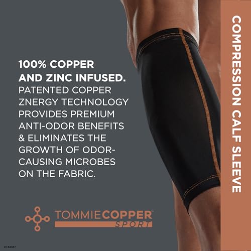 01-63587T Tommie Copper Calf Compression Sleeve 4D Stretch S/M, Black - Like New